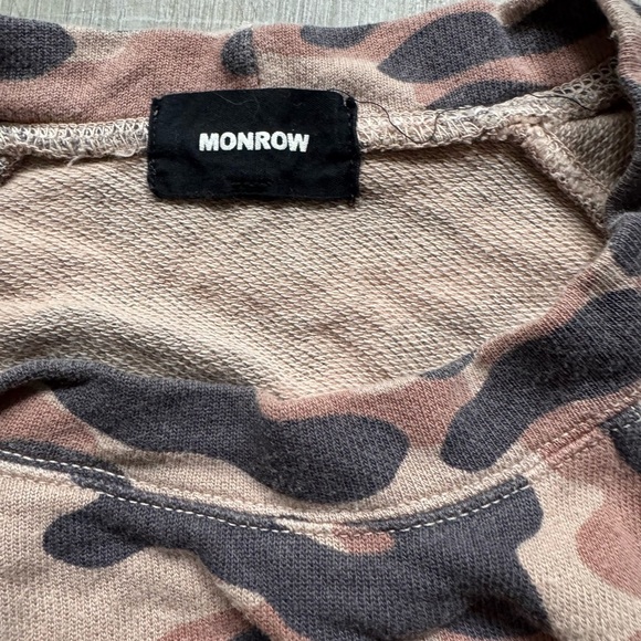 Monrow Camo Print Raglan Oversized Sweatshirt - Picture 3 of 5
